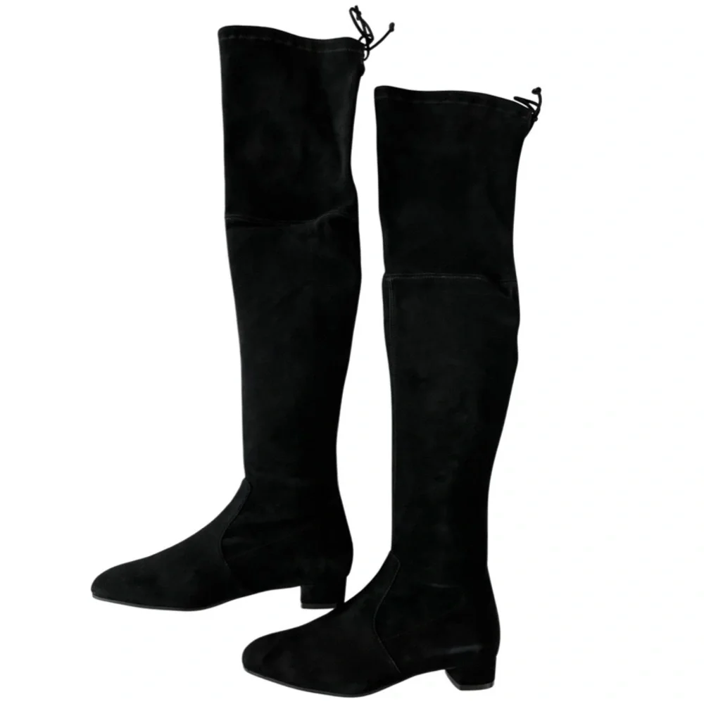 Stuart‎ Weitzman Suede Genna 25 Over the Knee City Boot Size 6.5 Black Pull On